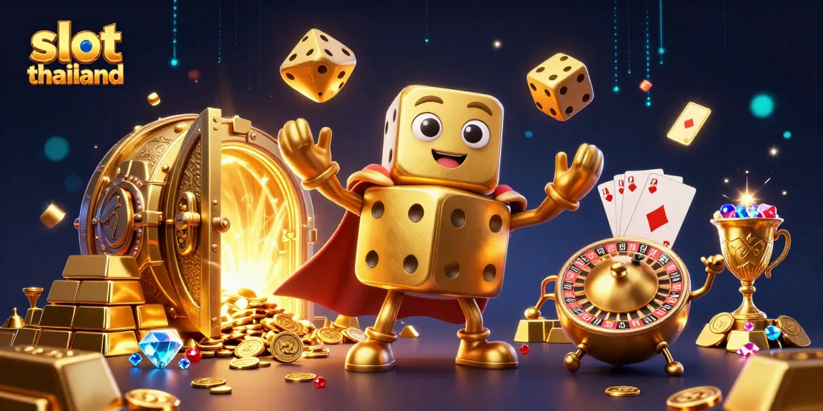 Experience the thrill of slot thailand with golden dice characters and treasures galore.