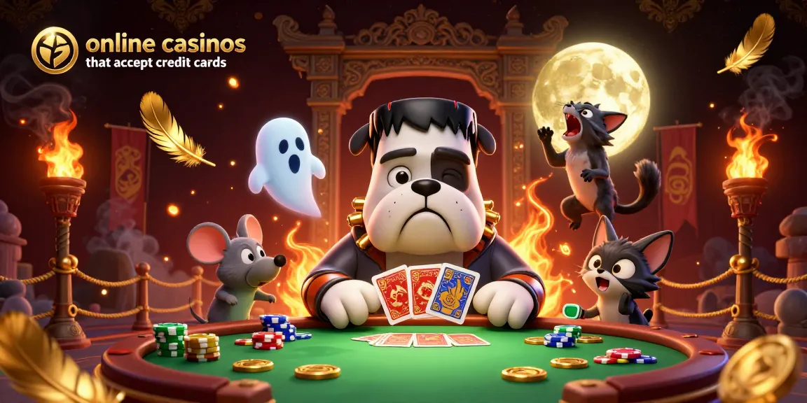 Engaging scene showcasing online casinos that accept credit cards with vibrant characters, chips, and atmospheric effects.