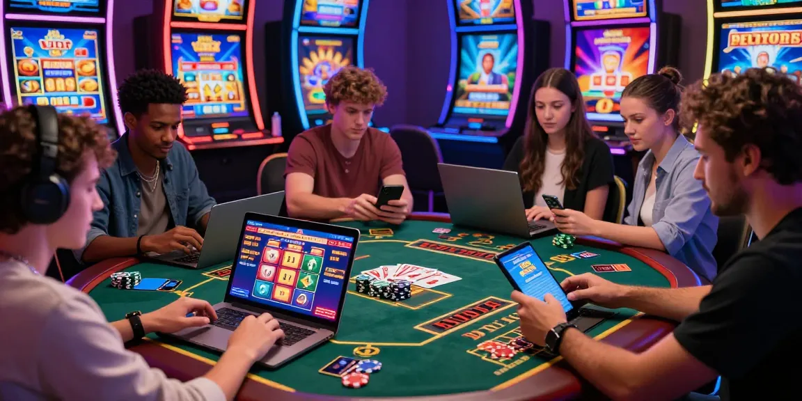 Players engaging with online casinos that accept credit cards, showcasing vibrant gaming atmosphere and interactive elements.