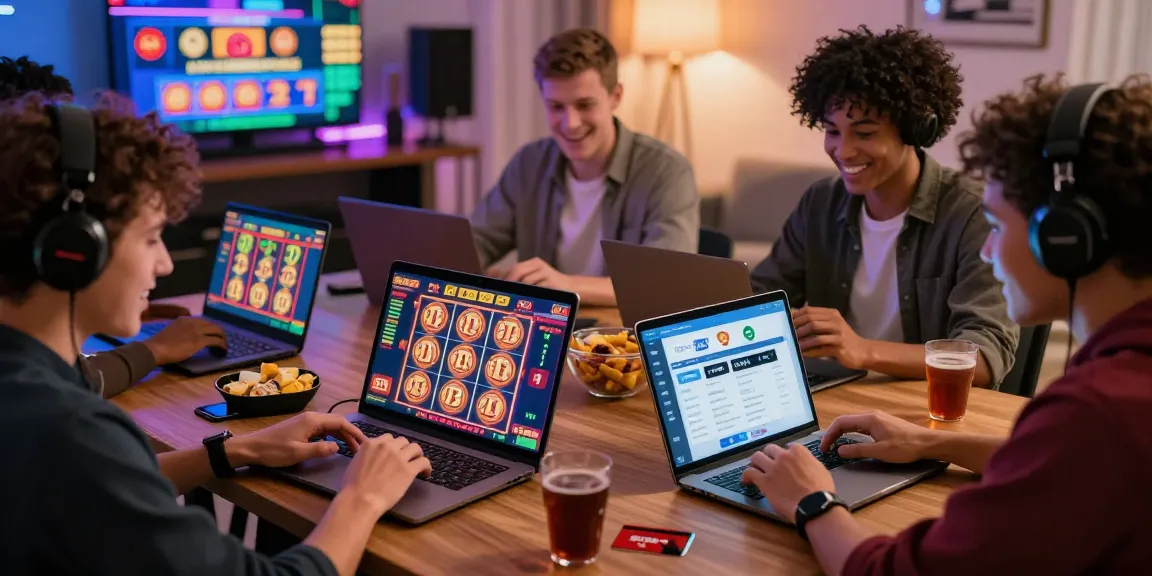 Players enjoying credit card casinos UK experience, showcasing Visa and Mastercard options in a lively gaming atmosphere.