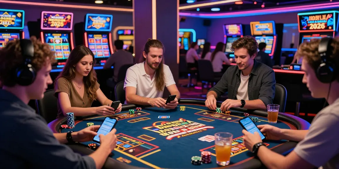 Experience the excitement of the best new online casinos with diverse players engaging in vibrant digital games.