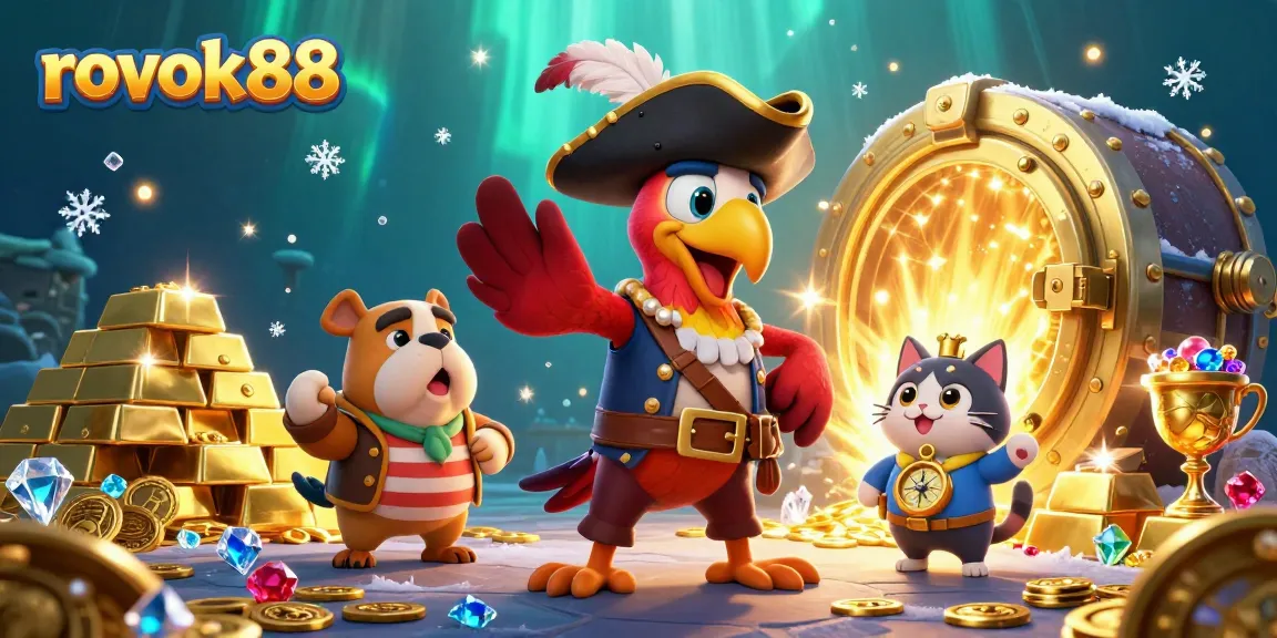 Engage with the vibrant rokok88 casino adventure featuring cartoon characters amidst riches and excitement.