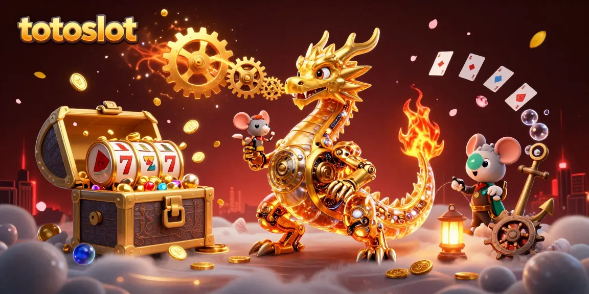 Spin the reels while enjoying the immersive totoslot gambling experience in a vibrant casino scene.